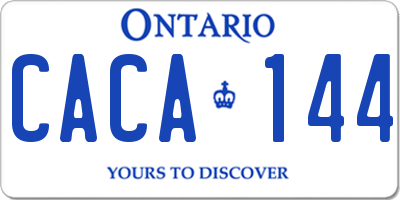 ON license plate CACA144