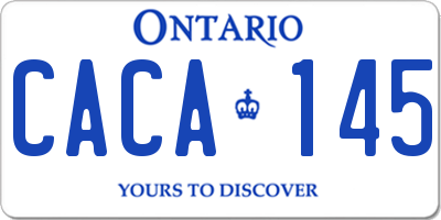 ON license plate CACA145