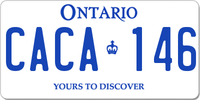 ON license plate CACA146