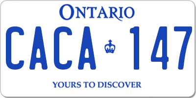 ON license plate CACA147