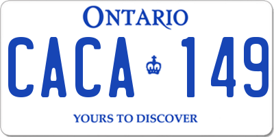 ON license plate CACA149