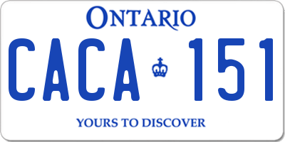 ON license plate CACA151