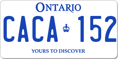 ON license plate CACA152