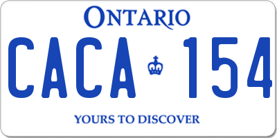 ON license plate CACA154