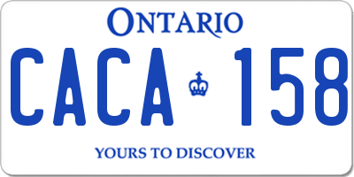 ON license plate CACA158