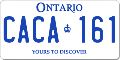 ON license plate CACA161