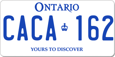 ON license plate CACA162