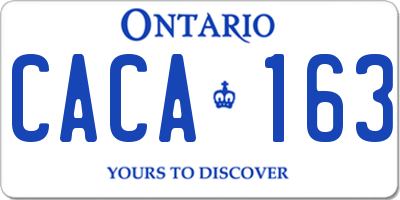 ON license plate CACA163