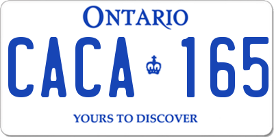 ON license plate CACA165