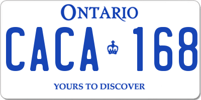 ON license plate CACA168