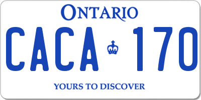 ON license plate CACA170