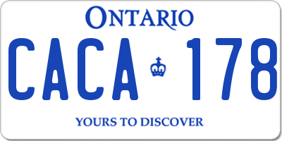 ON license plate CACA178