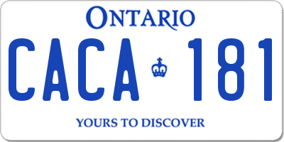 ON license plate CACA181