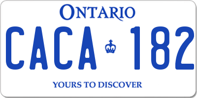 ON license plate CACA182