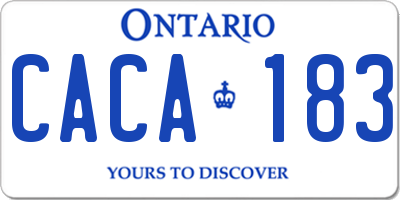 ON license plate CACA183