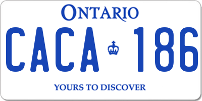 ON license plate CACA186