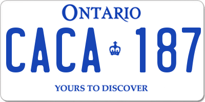 ON license plate CACA187