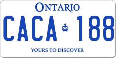 ON license plate CACA188