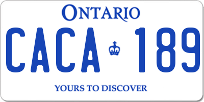 ON license plate CACA189