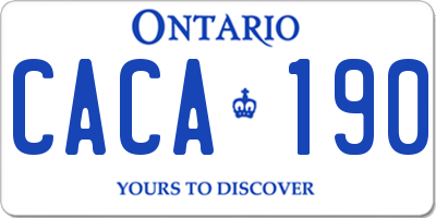 ON license plate CACA190