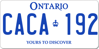 ON license plate CACA192