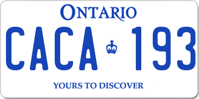 ON license plate CACA193