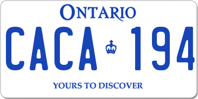 ON license plate CACA194