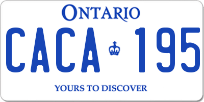 ON license plate CACA195