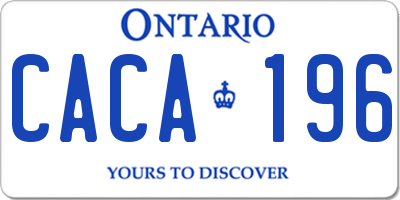 ON license plate CACA196