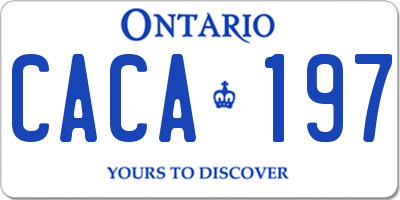 ON license plate CACA197