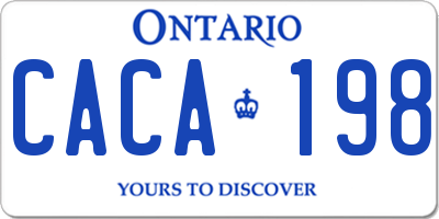 ON license plate CACA198