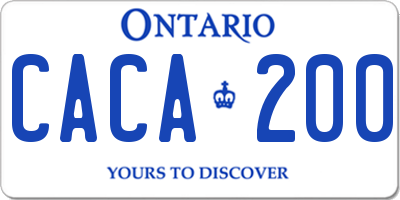 ON license plate CACA200