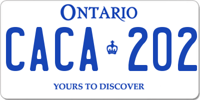 ON license plate CACA202