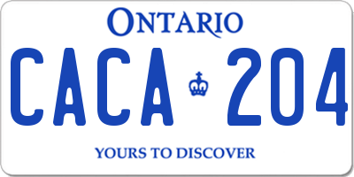 ON license plate CACA204