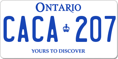 ON license plate CACA207