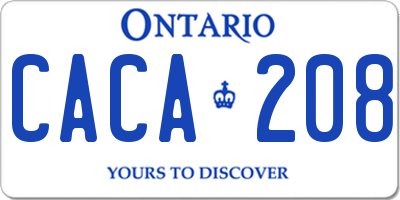 ON license plate CACA208