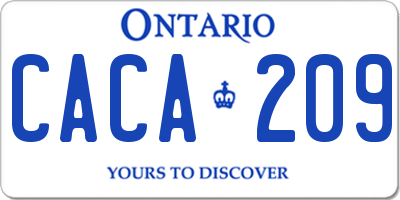 ON license plate CACA209