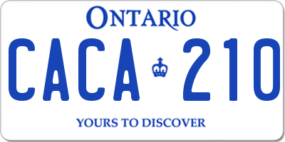 ON license plate CACA210