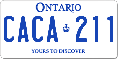 ON license plate CACA211