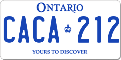 ON license plate CACA212