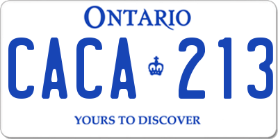 ON license plate CACA213