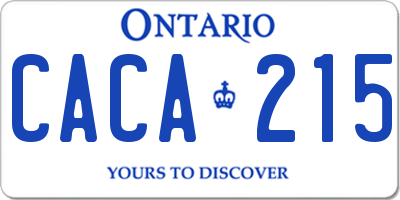 ON license plate CACA215