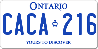 ON license plate CACA216