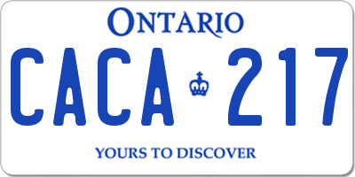 ON license plate CACA217