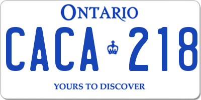 ON license plate CACA218