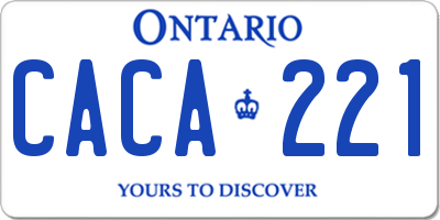 ON license plate CACA221