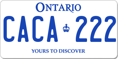 ON license plate CACA222