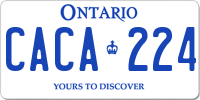 ON license plate CACA224