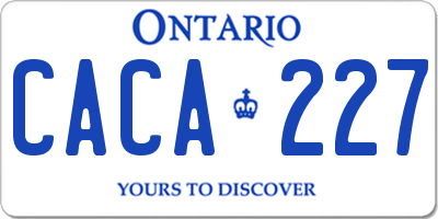 ON license plate CACA227