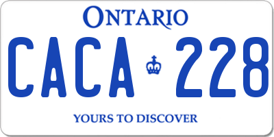 ON license plate CACA228